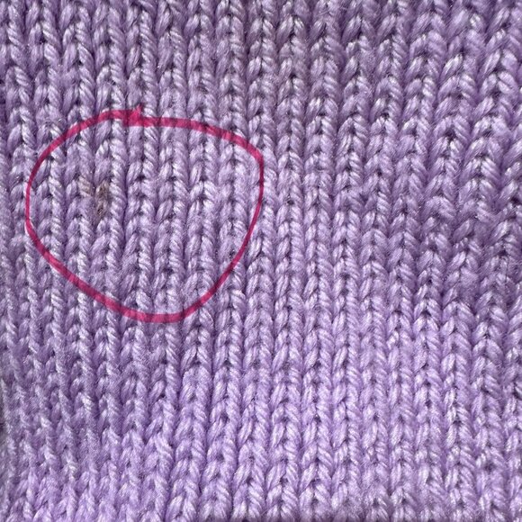 Handmade Cable Knit Midi Length Cardigan Sweater XS S Purple Button Midi Length - Picture 11 of 12